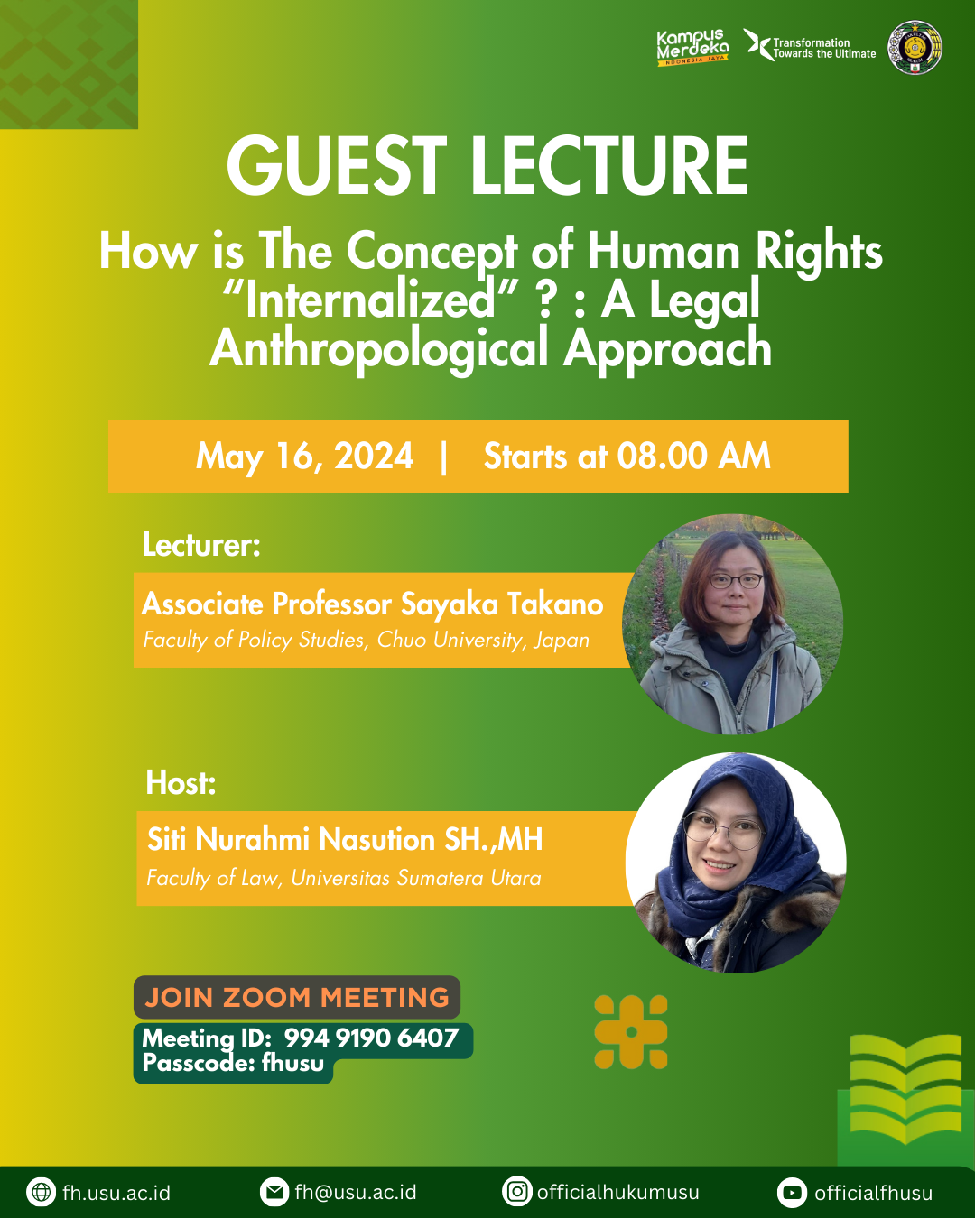 Guest Lecture: How is The Concept of Human Rights "Internalized" ?: A Legal Anthropological Approach